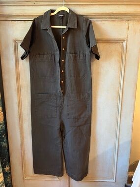 Ilana Kahn Navy Short-Sleeve Utility Jumpsuit -